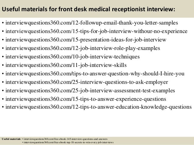 Medical Receptionist Interview Questions And Answers Remar