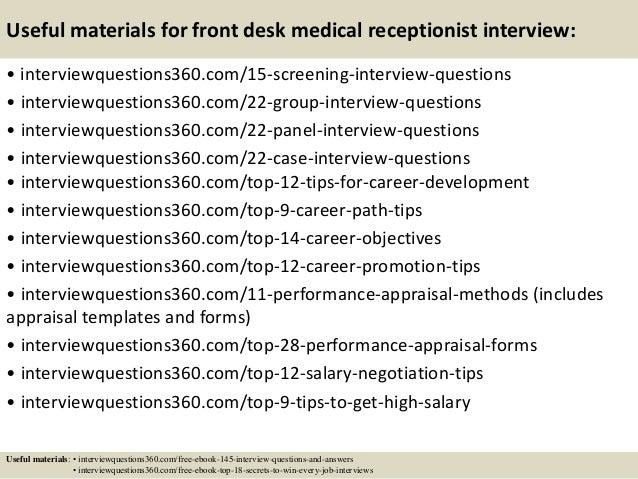 Medical Receptionist Interview Questions And Answers Remar