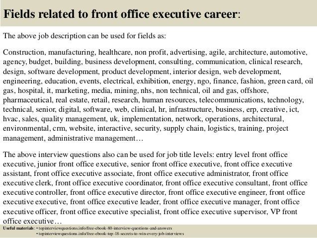 Top 10 Front Office Executive Interview Questions And Answers