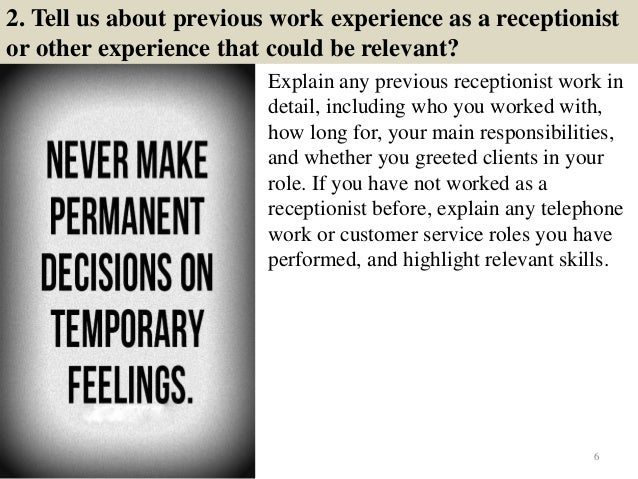 tell me about your previous work experience in customer service