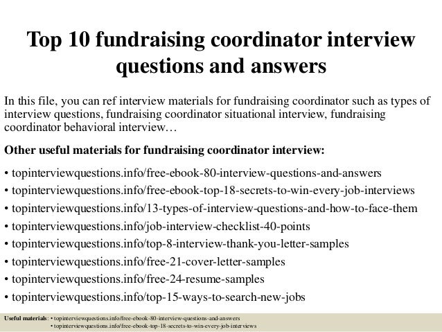 Top 10 Fundraising Coordinator Interview Questions And Answers