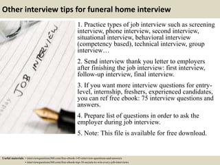 Top 10 funeral home interview questions and answers | PPTX