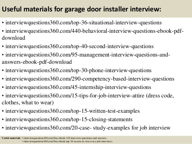 Top 10 Garage Door Installer Interview Questions And Answers