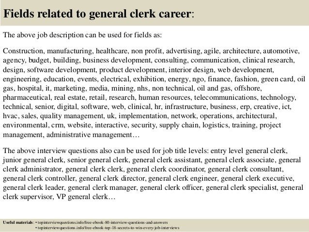 general clerk cover letter samples
