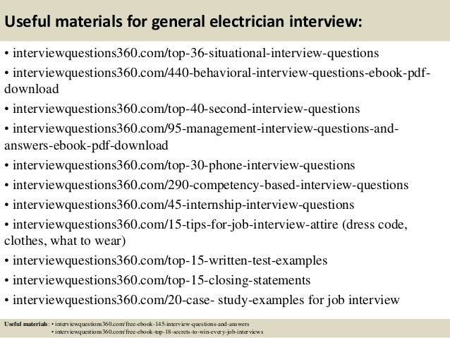 electrician interview questions