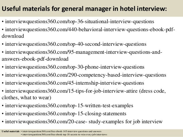 hotel job interview questions