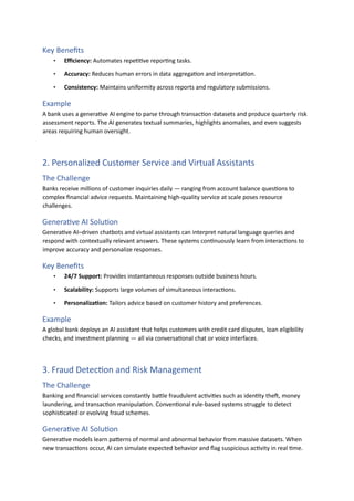 Top 10 Generative AI Applications in Finance and Banking | PDF