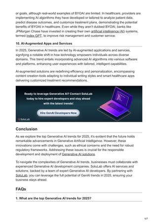 Top 10 Generative AI Trends In 2025 - SoluLab | PDF