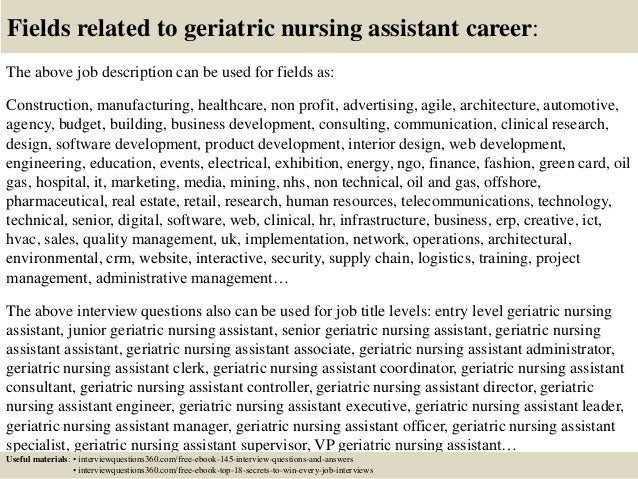 nursing assistant job description for resumes