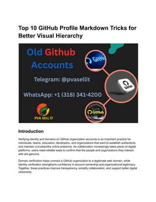 Top 10 GitHub Profile Markdown Tricks for Better Visual Hierarchy.pdf