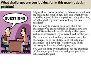 Top 10 graphic design interview questions and answers | PPTX