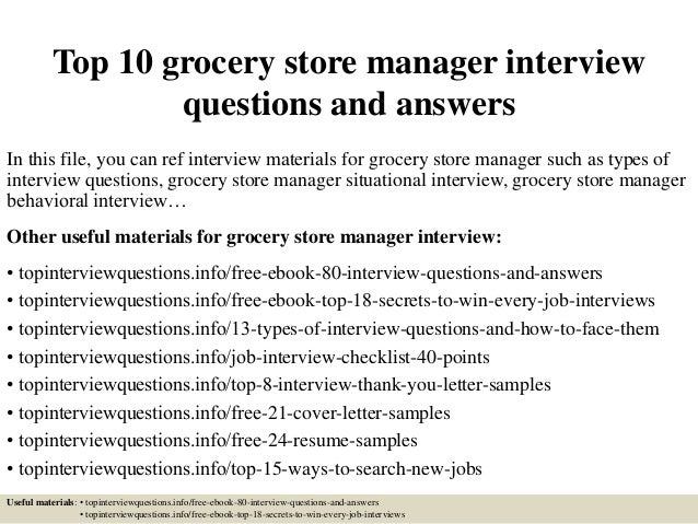 store manager interview questions