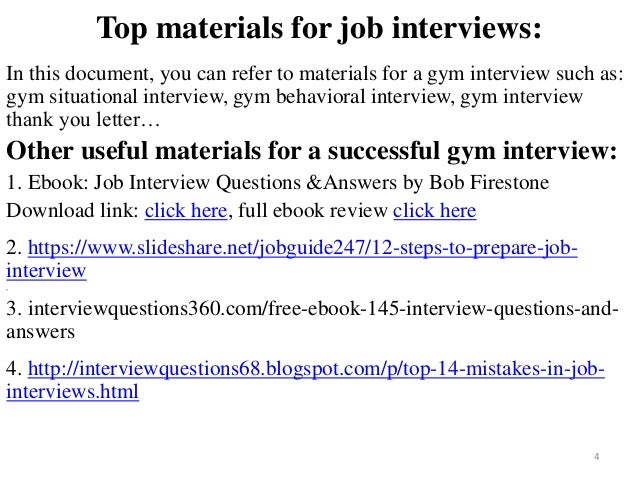 Fitness Interview questions (for an essay)?