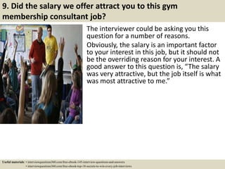 Top 10 gym membership consultant interview questions and answers