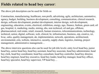 Top 10 head boy interview questions and answers | PPTX