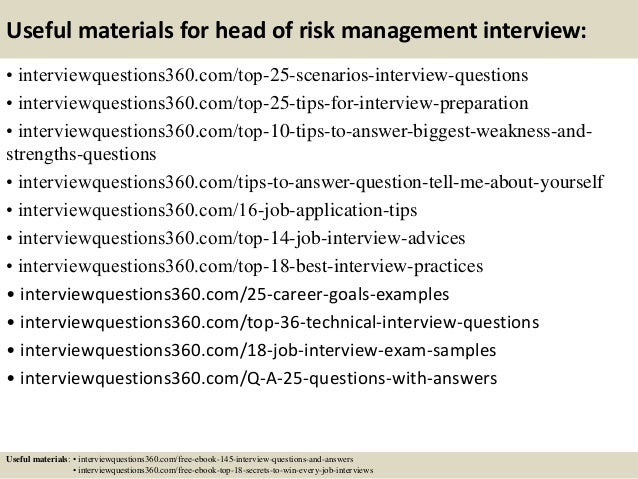 risk management interview questions