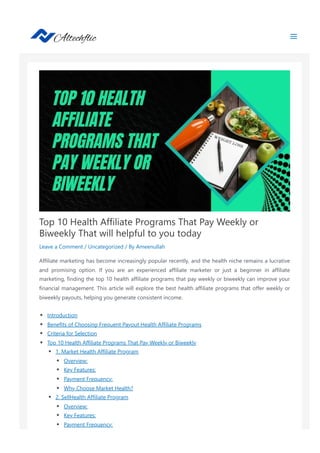 Top 10 Health Affiliate Programs That Pay Weekly or Biweekly.pdf
