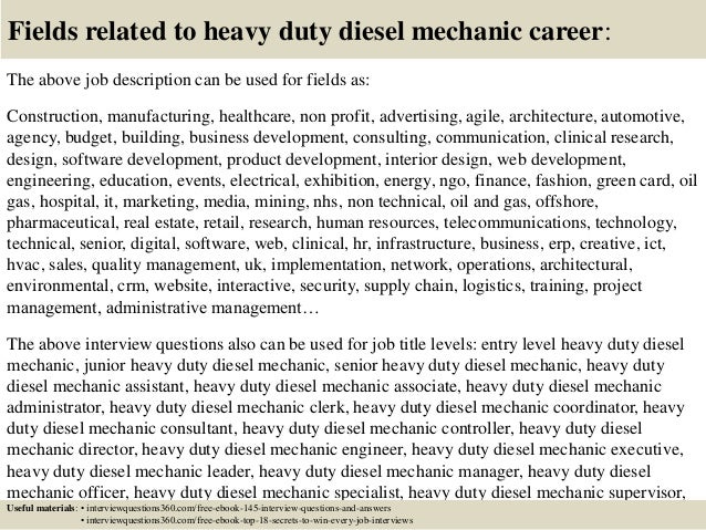 mechanic responsibilities