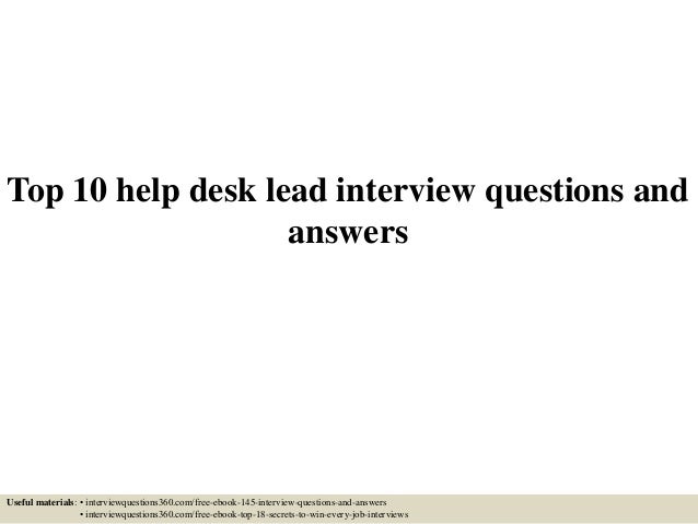help desk technical interview questions
