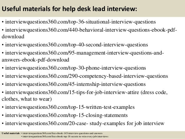 help desk technical interview questions