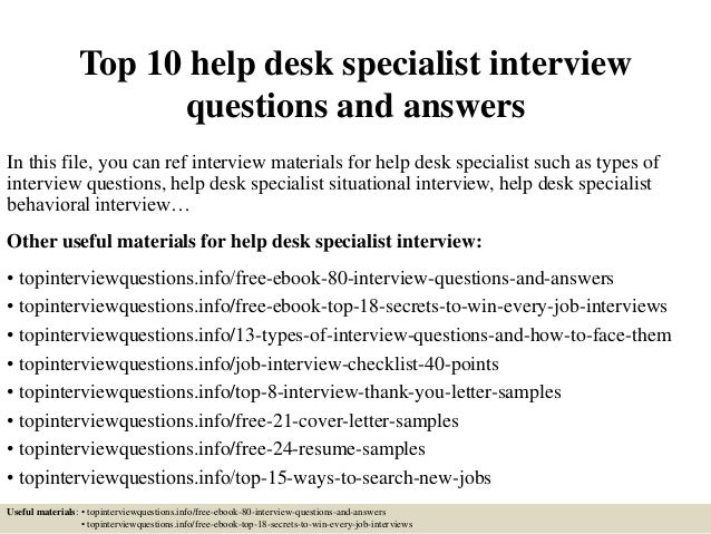 Top 10 Help Desk Specialist Interview Questions And Answers