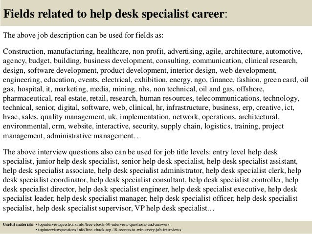 Top 10 Help Desk Specialist Interview Questions And Answers