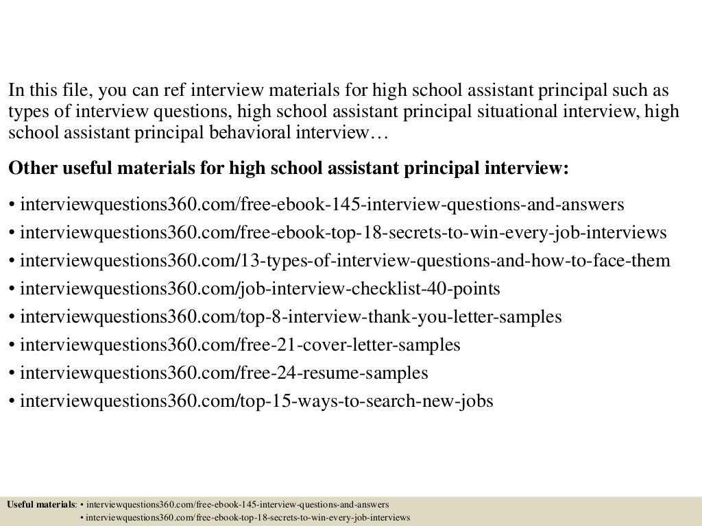 Top 10 high school assistant principal interview questions and answers