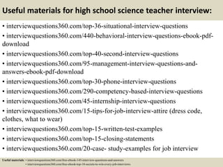 Top 10 high school science teacher interview questions and answers | PPTX