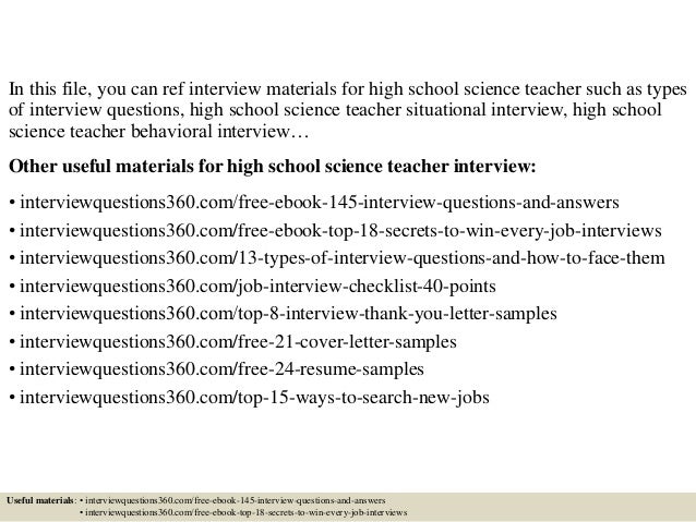 Questions and answers for science homework
