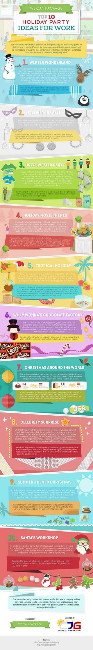 Top 10 Holiday Party Ideas for Work (Infographic)