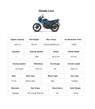 Top 10 Honda Bikes Price List In India PDF