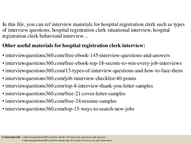 patient registration clerk resume