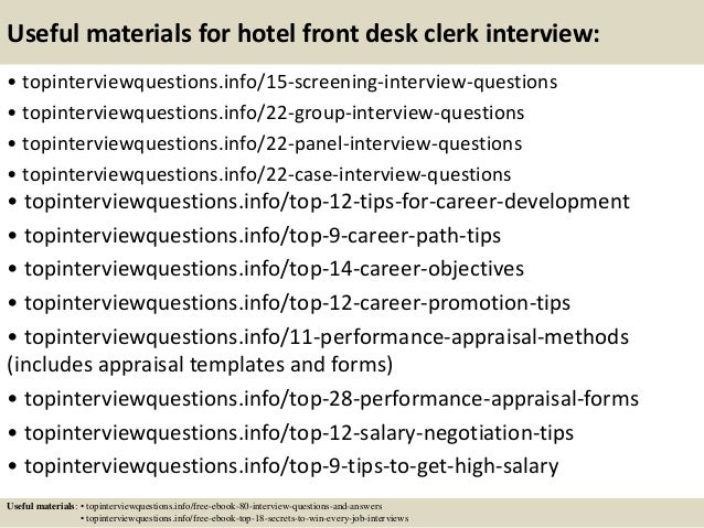 Top 10 Hotel Front Desk Clerk Interview Questions And Answers