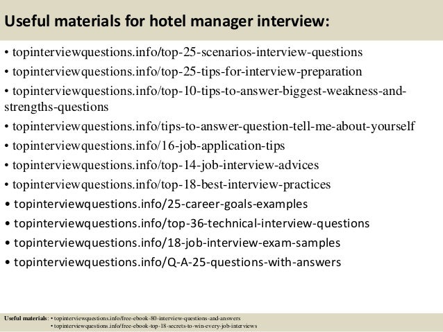 interview questions for hospitality
