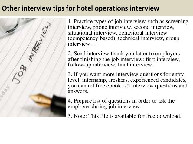 hotel job interview questions