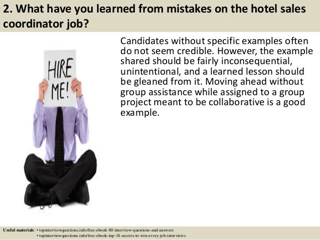 Top 10 Hotel Sales Coordinator Interview Questions And Answers Top 10 Hotel Sales Coordinator Interview Questions And Answers