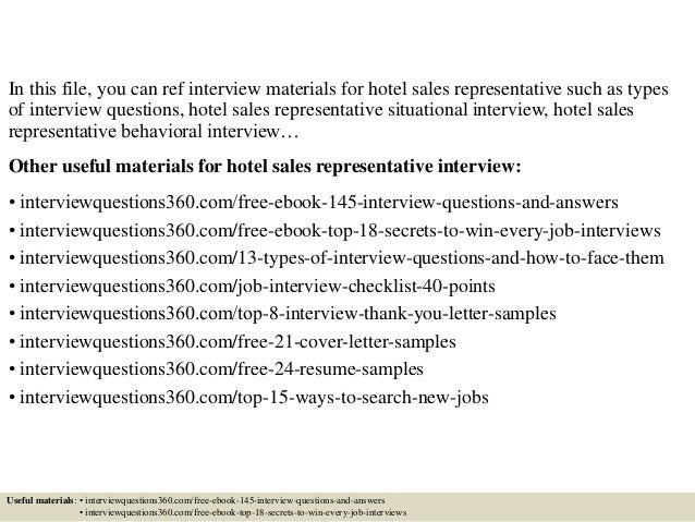 interview questions for a sales position