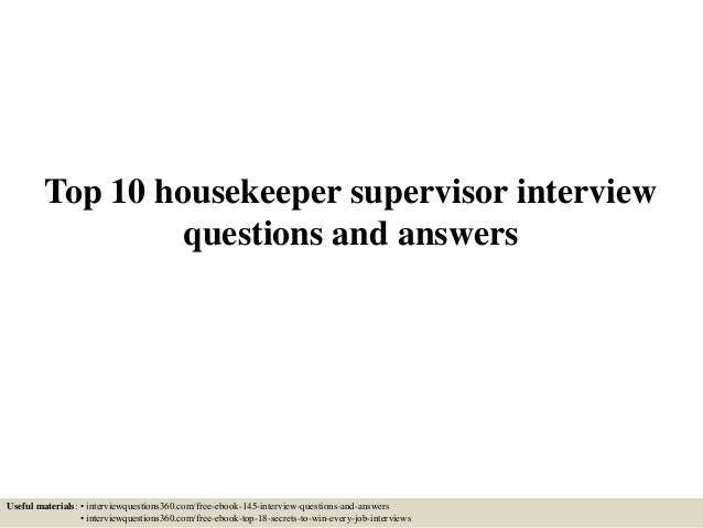 job interview questions for supervisor position