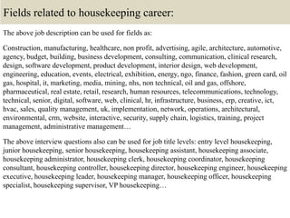 Top 10 housekeeping interview questions and answers