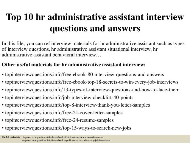 executive assistant interview questions and answers