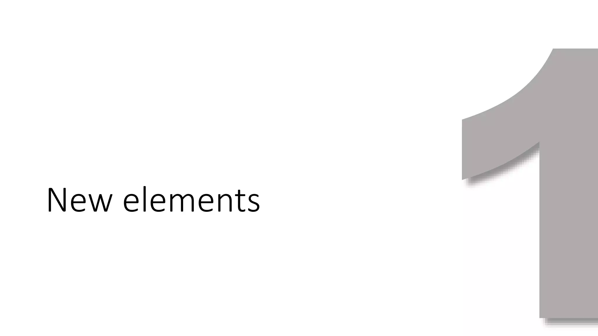 New elements 
 
