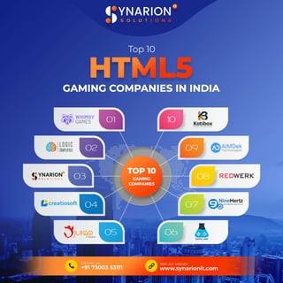Top 10 HTML5 Gaming Companies in India