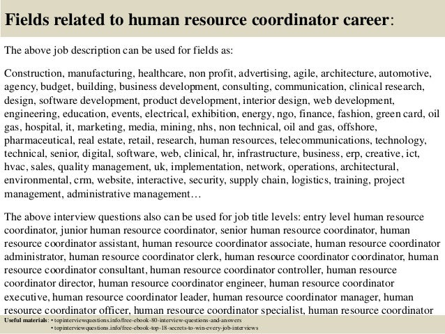human resources coordinator interview questions