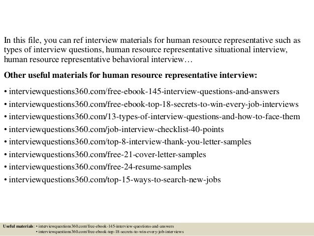 2 In This File You Can Ref Interview Materials For Human Resource Representative 2 In This File You Can Ref Interview Materials For Human Resource Representative