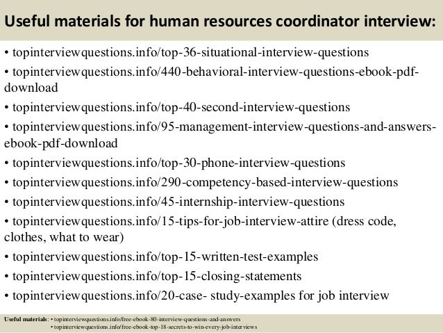 human resources coordinator interview questions