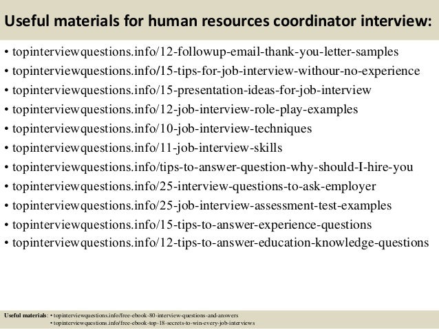 human resources coordinator interview questions