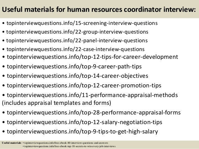 human resources coordinator interview questions
