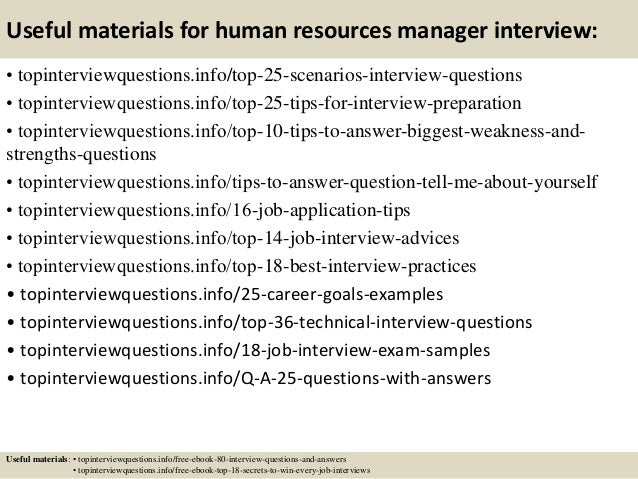 human resource manager interview questions and answers
