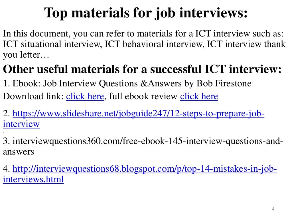 88 ICT interview questions and answers