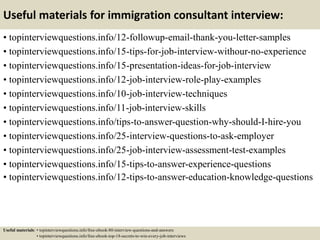 Top 10 immigration consultant interview questions and answers